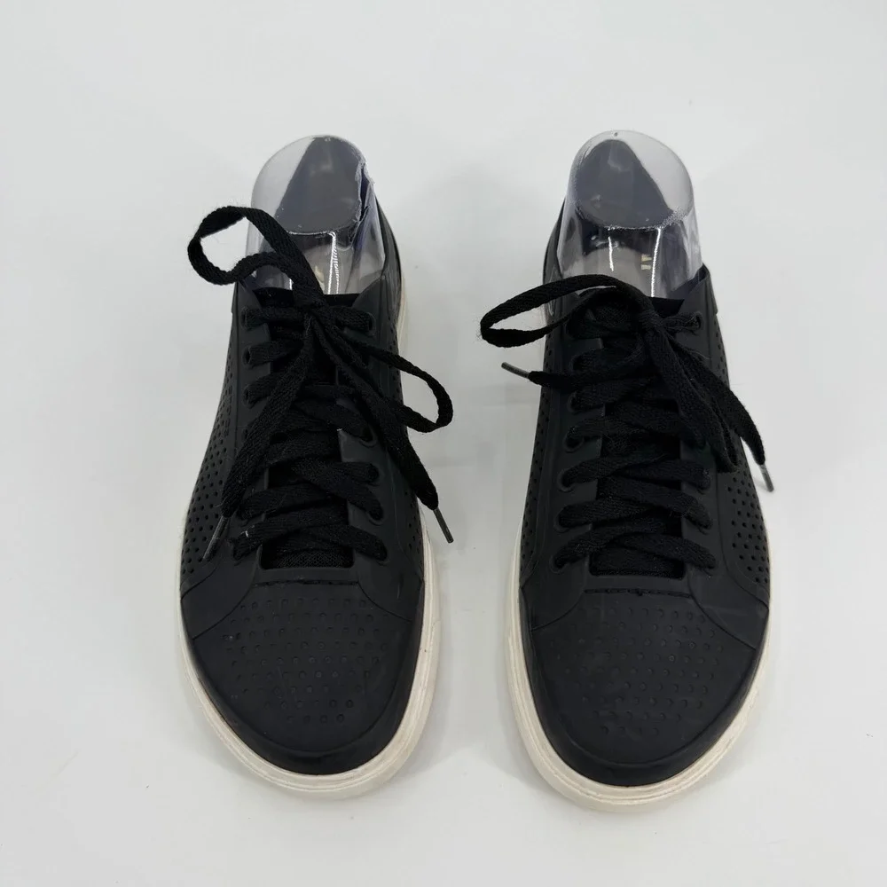Crocs Citilane Roka Court Black White Perforated Lace Up Sneakers 204954 W11
